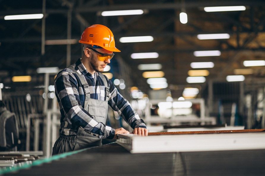 workman at a bench