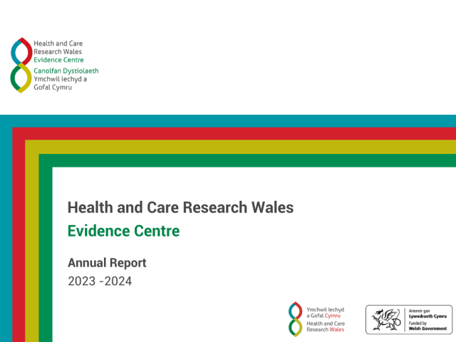 front cover for the report, logo and lines of colour, blue, red, yellow, green